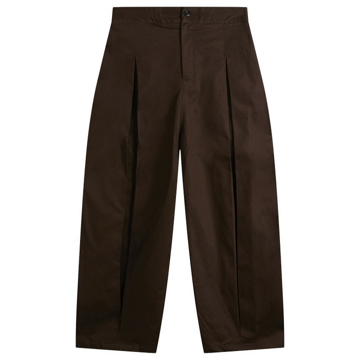Photo: Sage Nation Men's Box Pleat Trouser in Brown