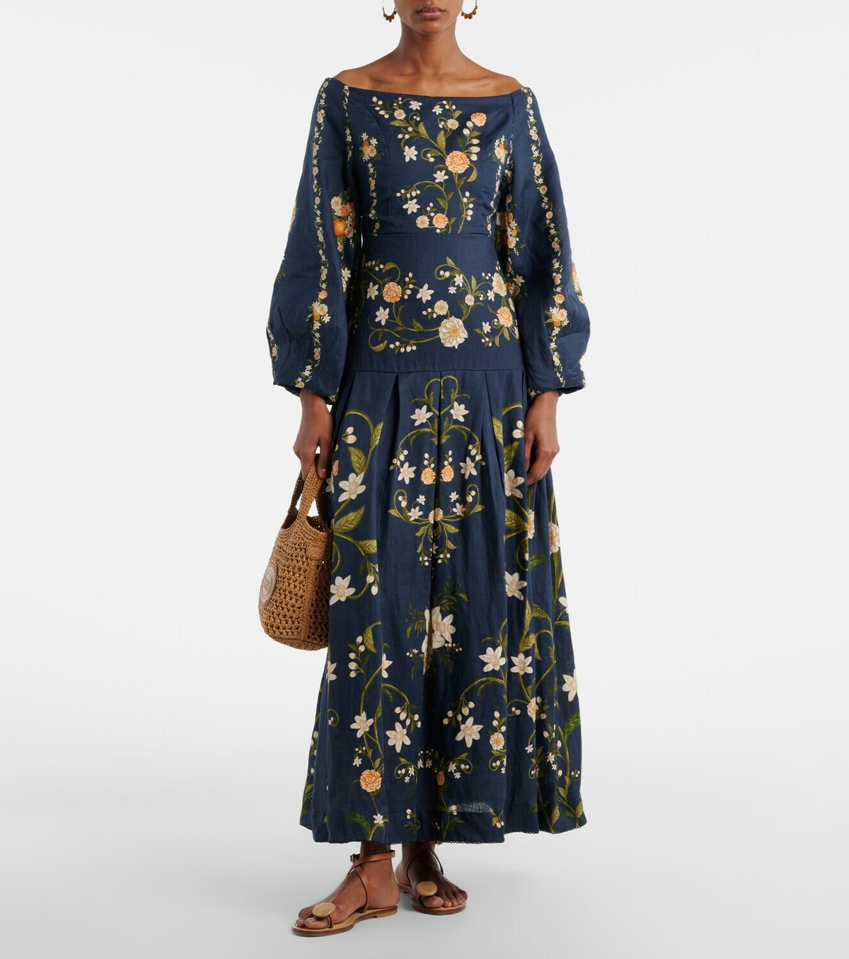 Agua by Agua Bendita Senlis off-shoulder cotton maxi dress