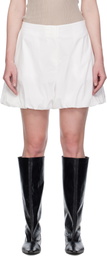 AMOMENTO White Cotton Volume Shorts
