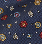 Etro - 8cm Embroidered Silk-Faille Tie - Blue