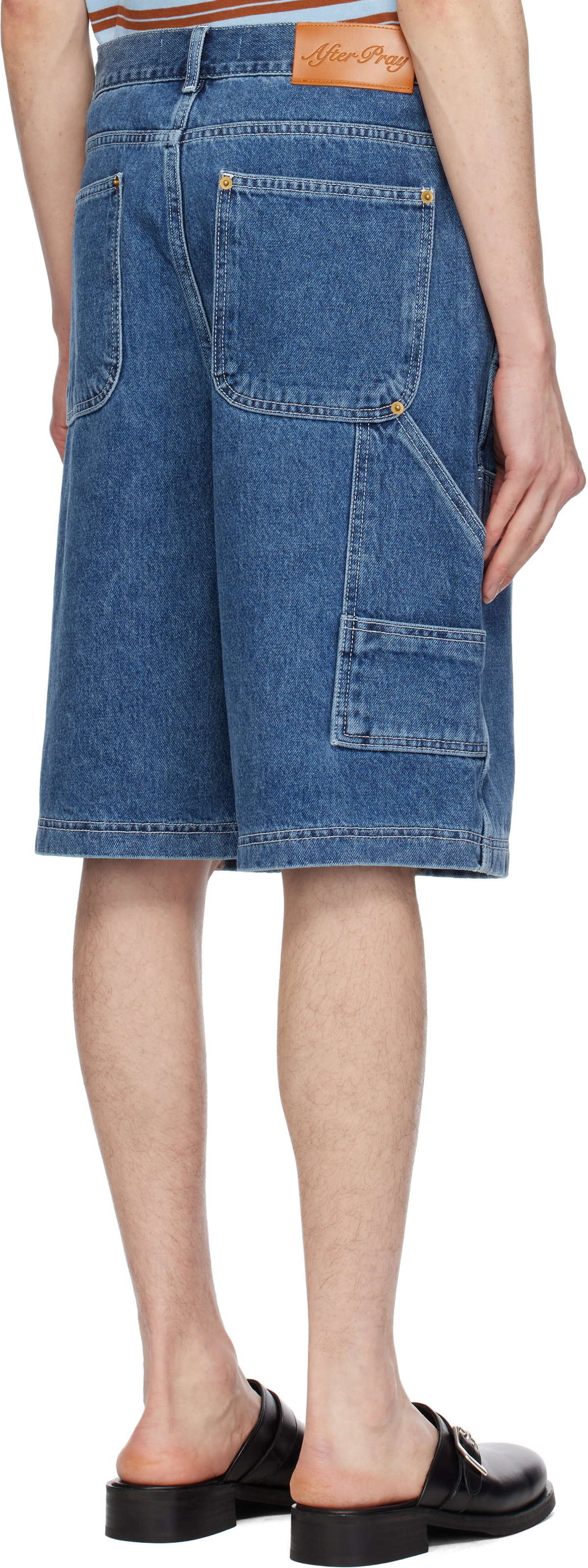 AFTER PRAY Blue James Carpenter Denim Shorts