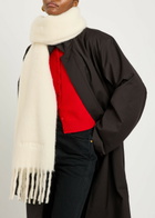 Givenchy Logo-embroidered Fringed Alpaca-blend Scarf - Ivory - One Size