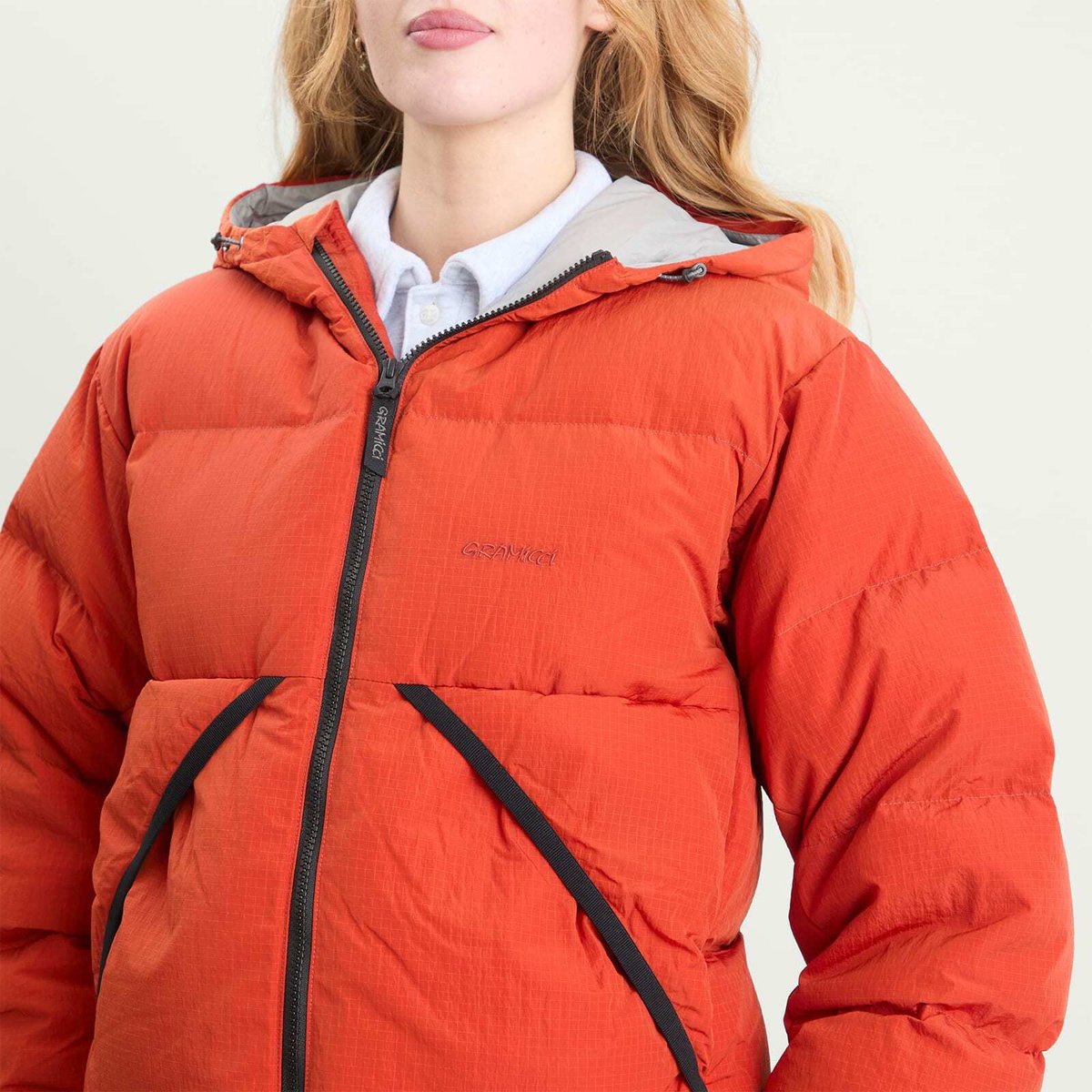 Gramicci Women's Down Puffer Coat in Burnt Red