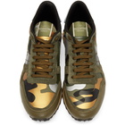 Valentino Khaki Valentino Garavani Camo Rockrunner Sneakers