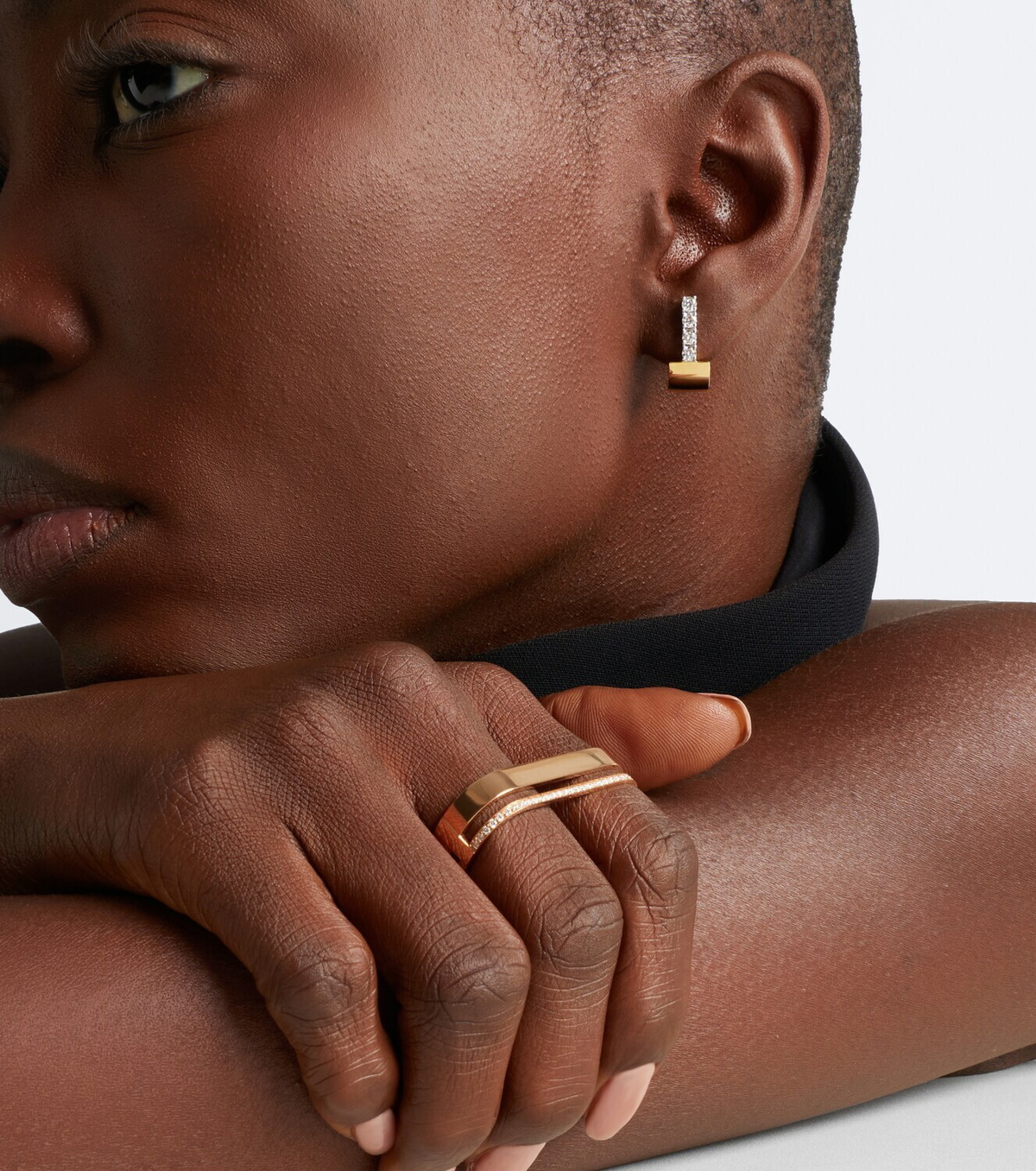 Repossi Berbere 18kt rose gold double ring with diamonds