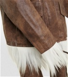 Dodo Bar Or Yoyo shearling-trimmed leather jacket