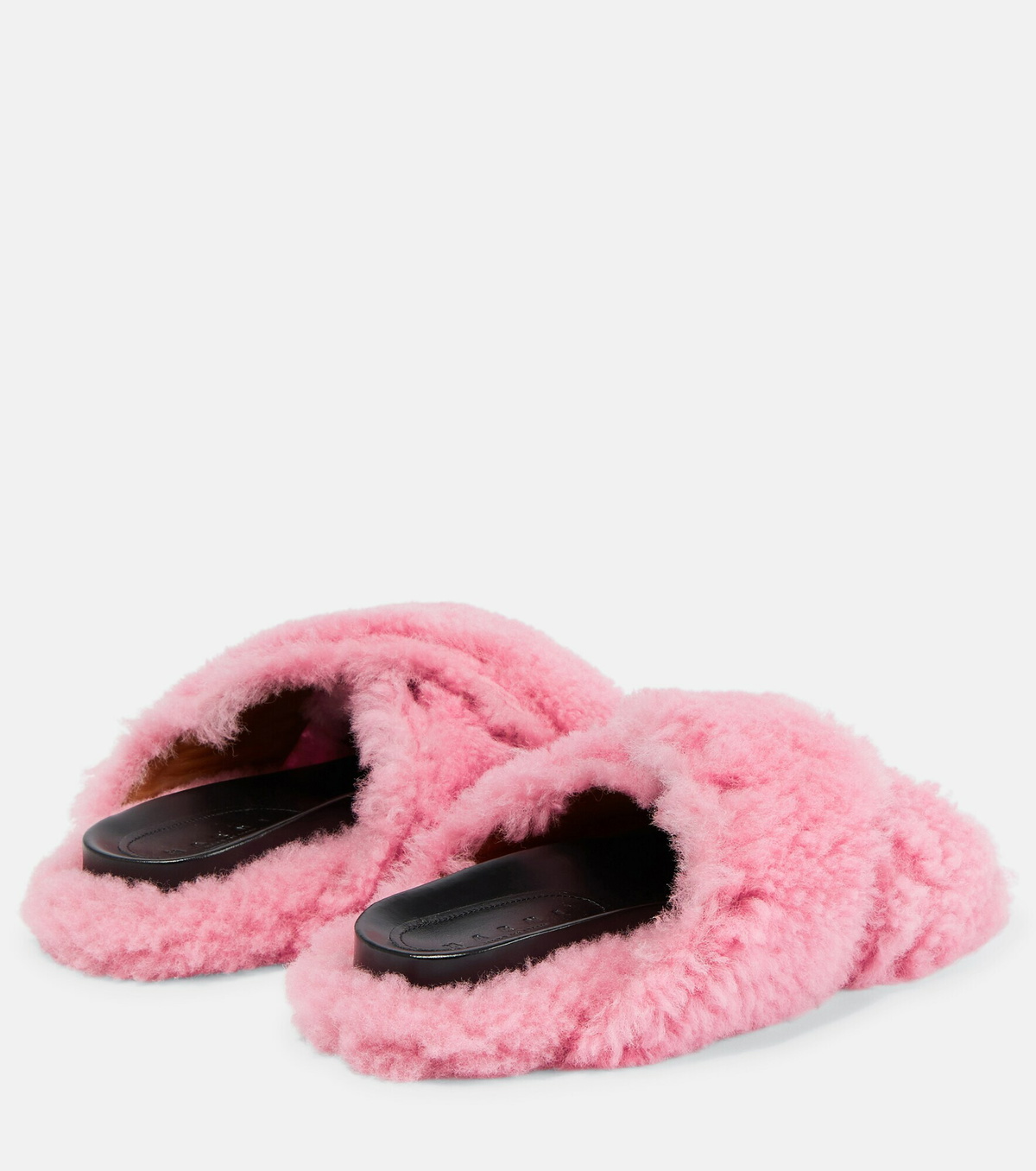 靴 MARNI Fussbet shearling sandals Marni Fussbett Shearling Sandals | Black | FARFETCH