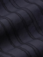Norse Projects - Carsten Convertible-Collar Striped Cotton-Poplin Shirt - Blue