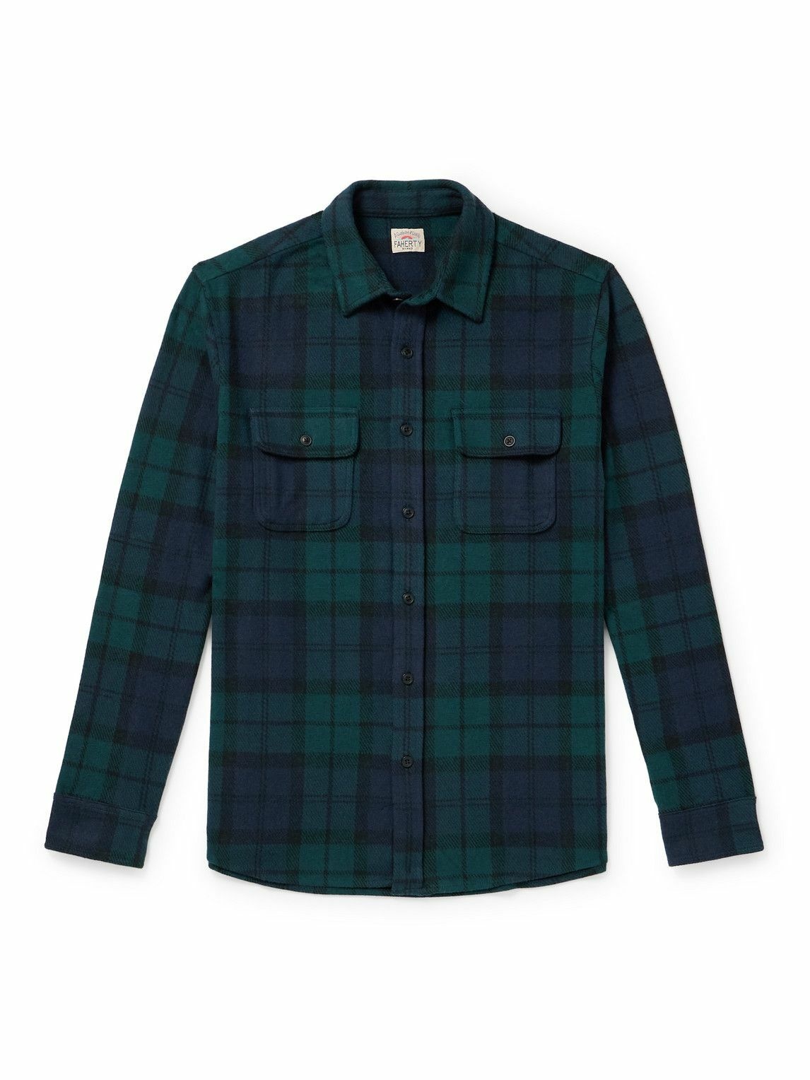 Faherty - Legend Checked Brushed-Flannel Shirt - Blue Faherty