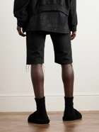 Balenciaga - Slim-Fit Straight-Leg Distressed Denim Shorts - Black
