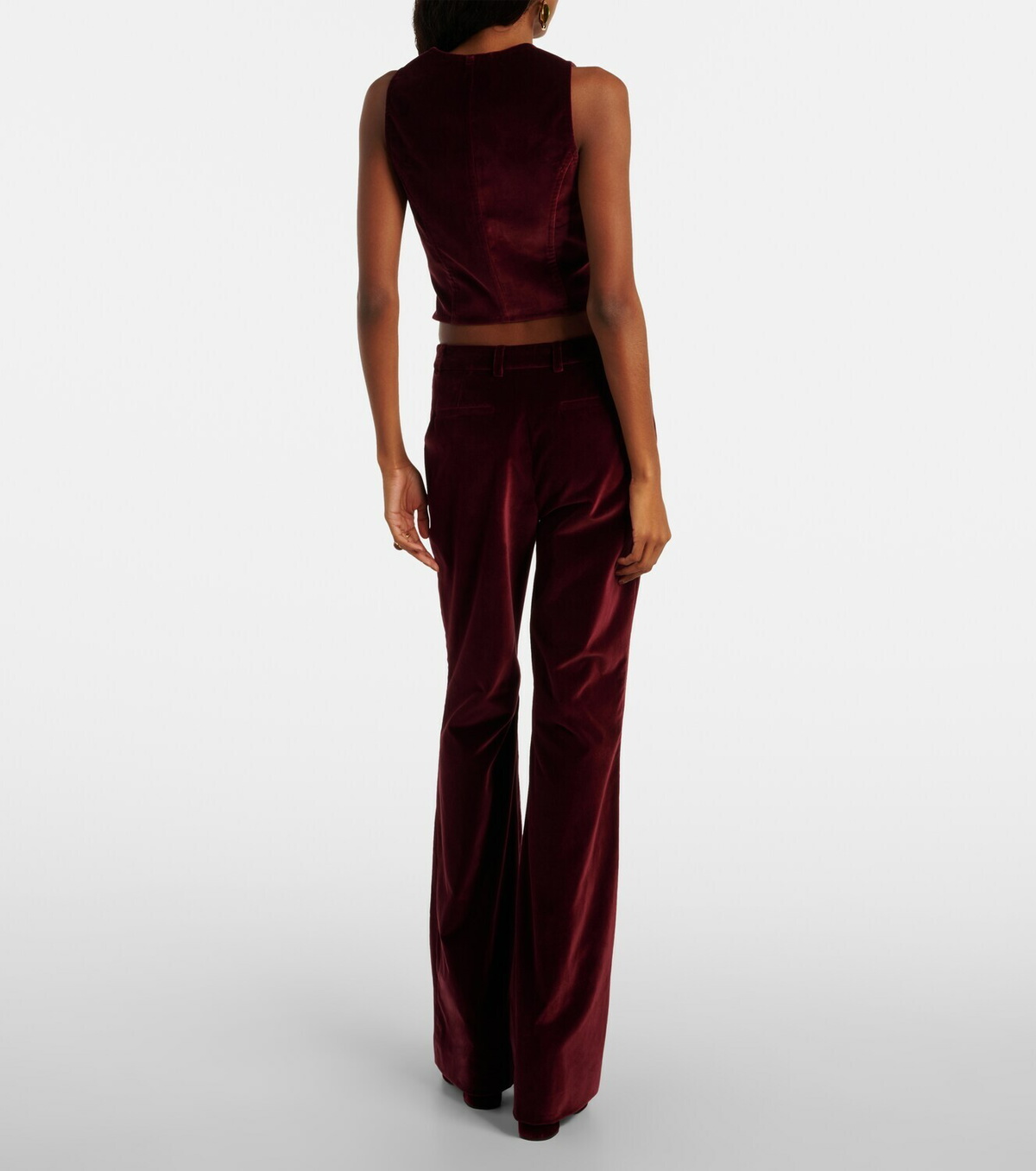 Etro Mid-rise cotton velvet flared pants