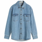 DUNST Women's Denim Shirt in Classic Blue