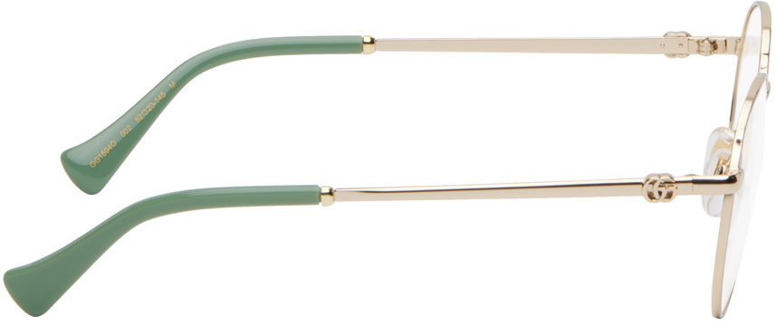 Gucci Gold Mini Running Round Metal Glasses