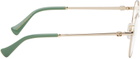 Gucci Gold Mini Running Round Metal Glasses