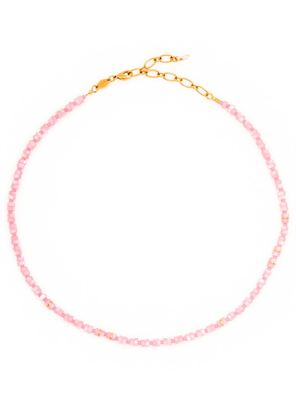 Photo: Anni LU Calypso Beaded 18kt Gold-plated Necklace - Pink - One Size