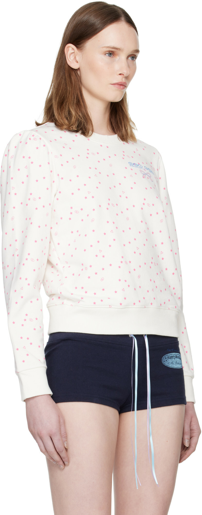 Sandy Liang White Polka Sweatshirt