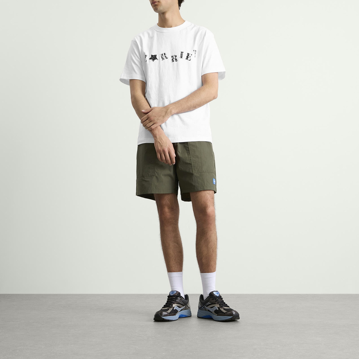 Larriet Men's Stencil T-Shirt in White/Black
