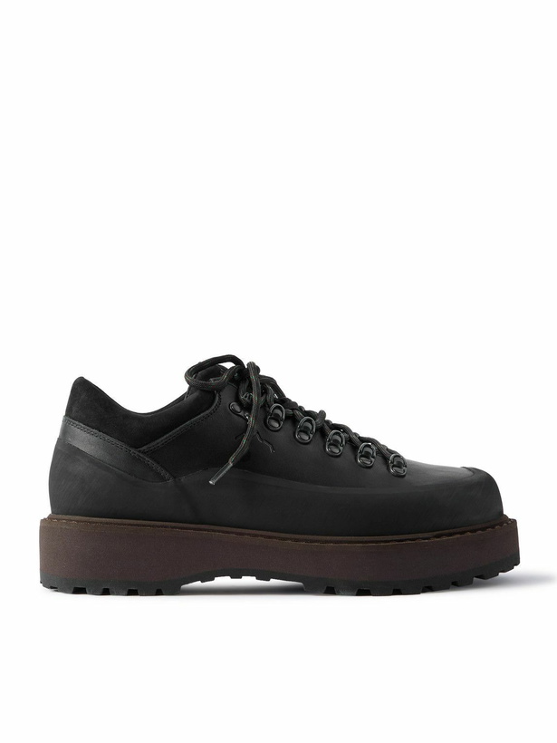 Photo: Diemme - Cornaro Gomma Rubber and Suede-Trimmed Full Grain-Leather Sneakers - Black