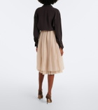 Vince Layered pleated midi skirt