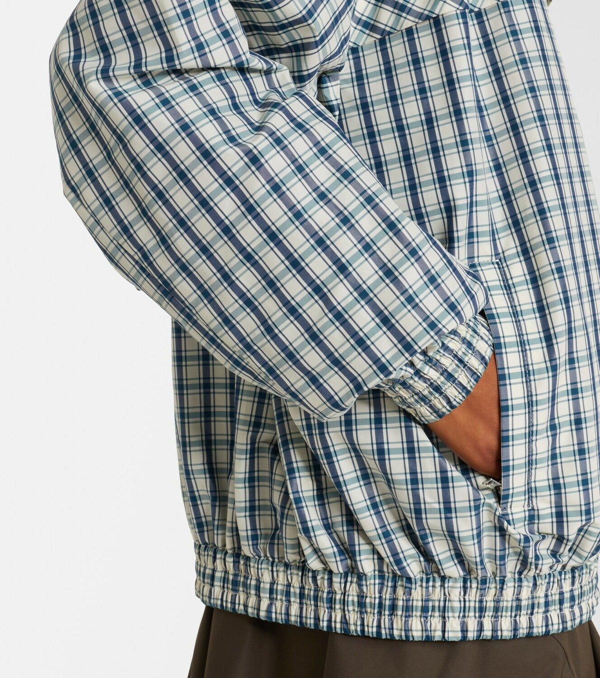 Prada Checked cotton-blend chambray jacket