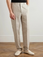 Etro - Tapered Linen and Wool-Blend Trousers - Neutrals