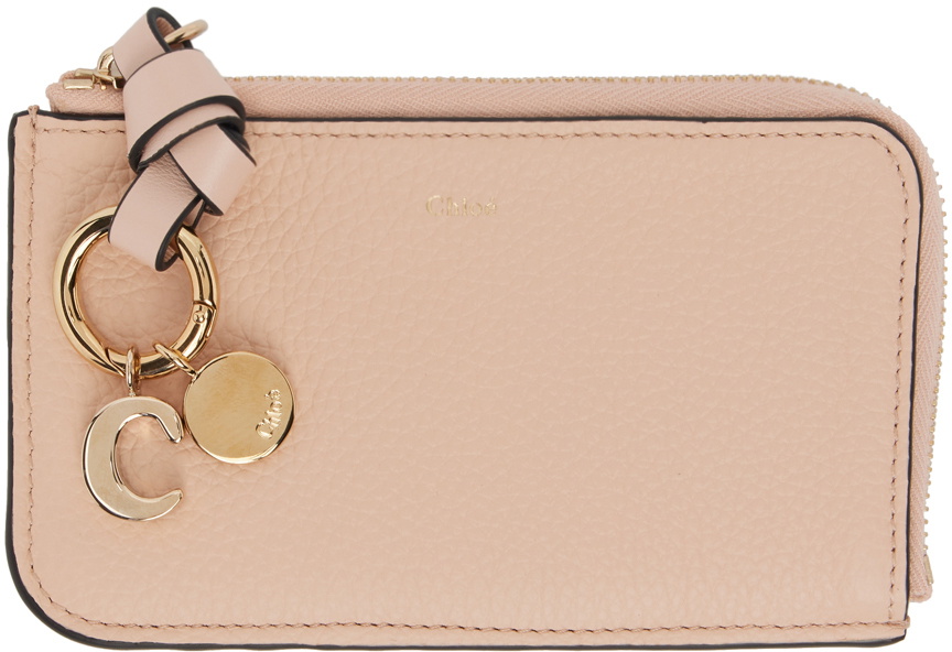 Chloé Pink Alphabet Zip Card Holder