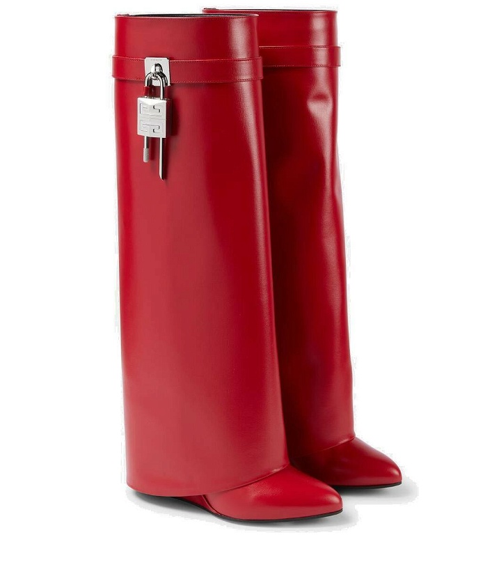Photo: Givenchy Shark Lock leather knee-high boots