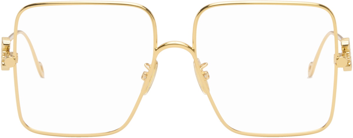 LOEWE Gold Oversize Square Retro Glasses