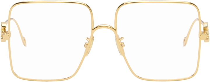 Photo: LOEWE Gold Oversize Square Retro Glasses