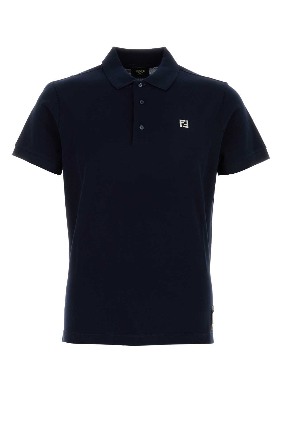 Tシャツ・カットソー FENDI Air Force Blue Piquet Polo Shirt Fendi Air Force Blue Piquet Polo Shirt Fendi