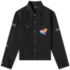 MSFTSrep Men's Trippy Summer Denim Jacket in Black