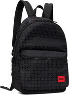 Hugo Black Logo Patch Backpack