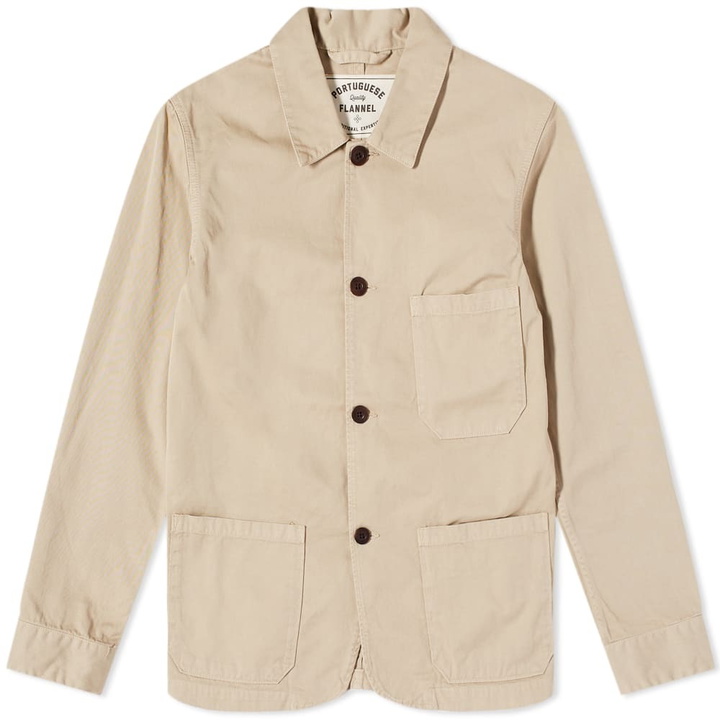 Photo: Portuguese Flannel Men's Labura Chore Jacket in Sand