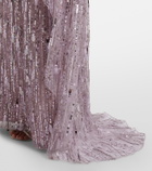 Jenny Packham Elio embellished caped gown