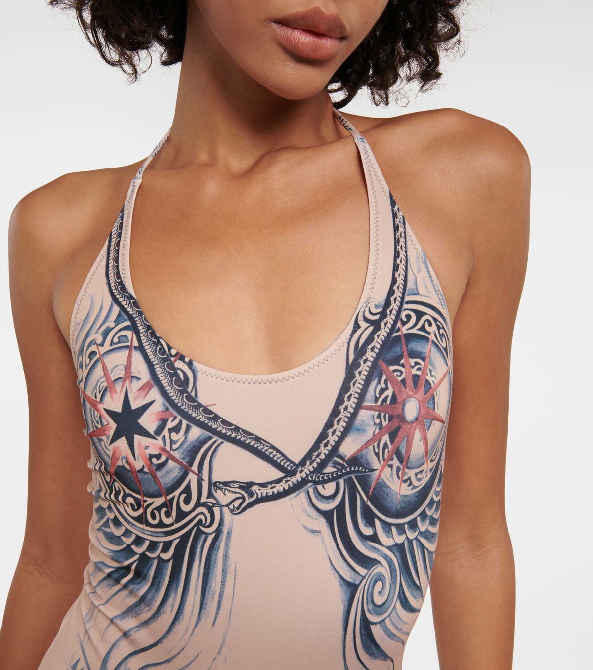 Jean Paul Gaultier Tattoo Collection printed swimsuit