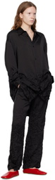 MM6 Maison Margiela Black Crinkled Trousers