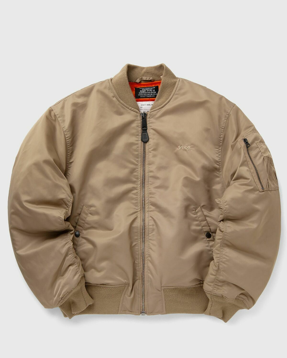 Schott NYC AIRFORCE 90 RS Beige Mens Bomber Jacket Schott