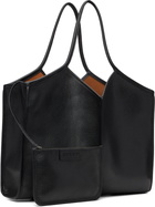 HEREU Black Calella Squared Medium Grainy Tote