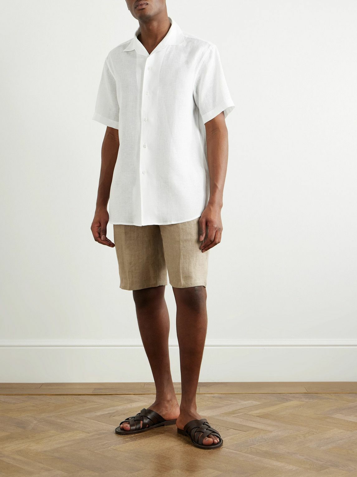Brioni - Capri Camp-Collar Linen Shirt - White