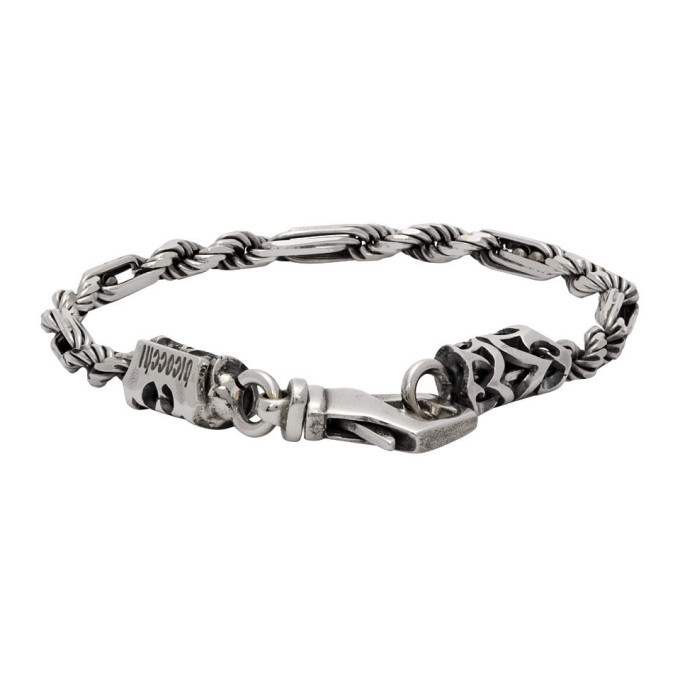 Emanuele Bicocchi Silver Rope and Chain Link Bracelet Emanuele Bicocchi