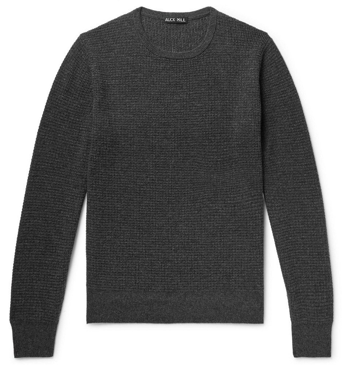 Photo: Alex Mill - Waffle-Knit Merino Wool and Cashmere-Blend Sweater - Charcoal