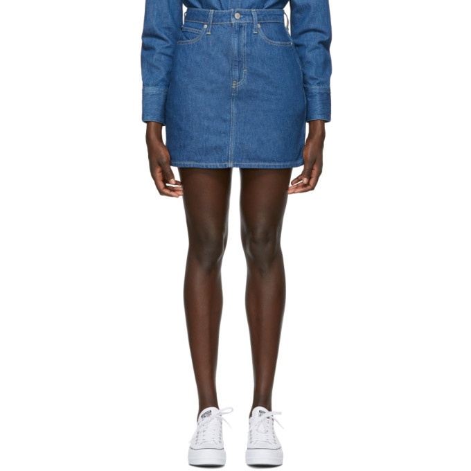 Photo: Calvin Klein Jeans Blue Denim High-Rise Miniskirt