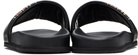 Paul Smith Black 'Signature Stripe' Leather Bellagio Slides