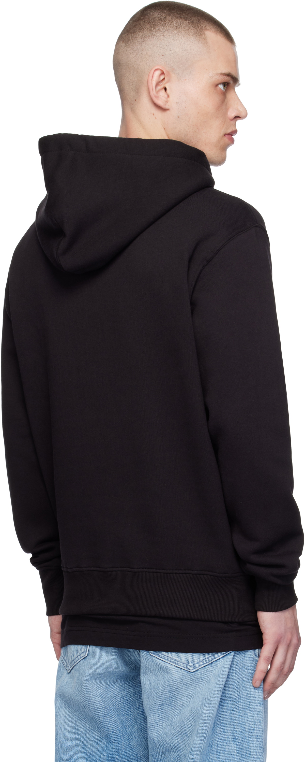 Versace Jeans Couture Black Screen-Printed Hoodie