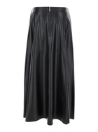 ARMA Black Relaxed Skirt With Zip Closure In Leather Woman