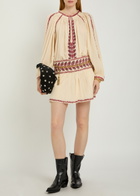 Isabel Marant étoile Lena Embroidered Cotton Blouse Beige