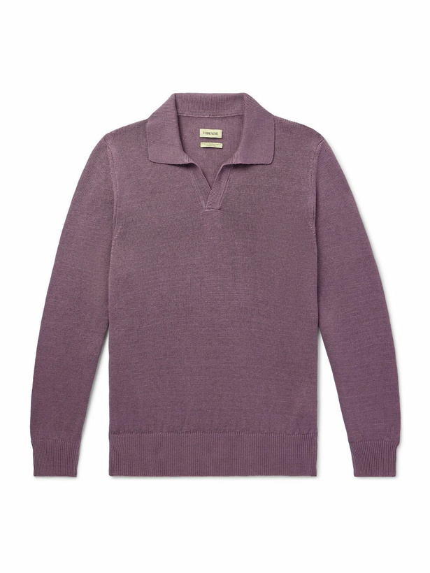Photo: De Bonne Facture - Linen and Cotton-Blend Polo Shirt - Purple
