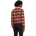 Saint Laurent Black and Red Sherpa Check Jacket