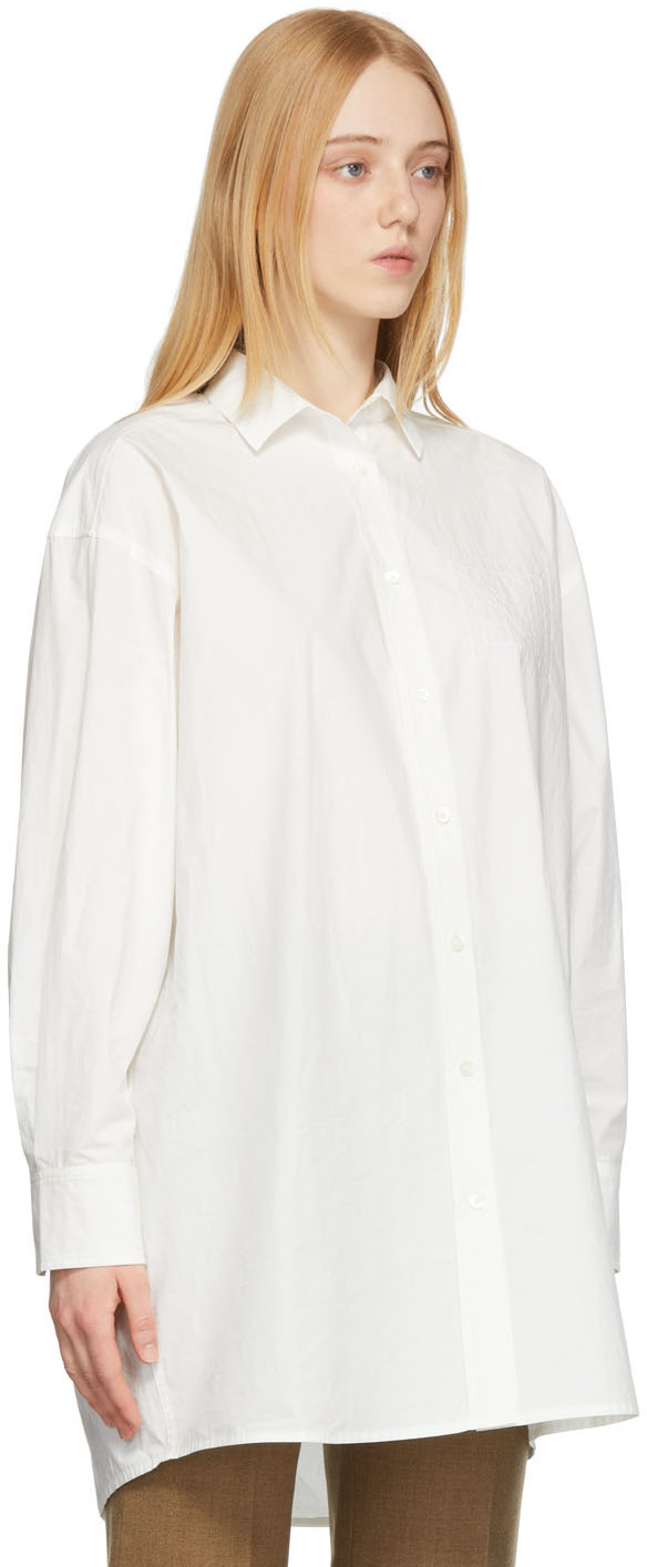 Totême White Monogram Cotton Shirt Toteme