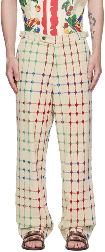 Photo: Bode Beige Check Trousers